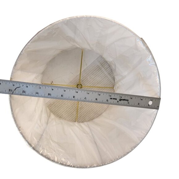 White Lamp Shade With Gold Harp Fitting Parts 13.5" Diameter X 10" Height - Picture 4 of 11